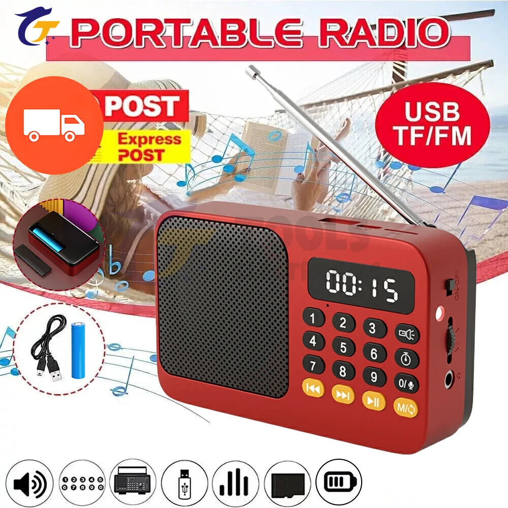 Compact Handheld Portable Radio Rechargeable