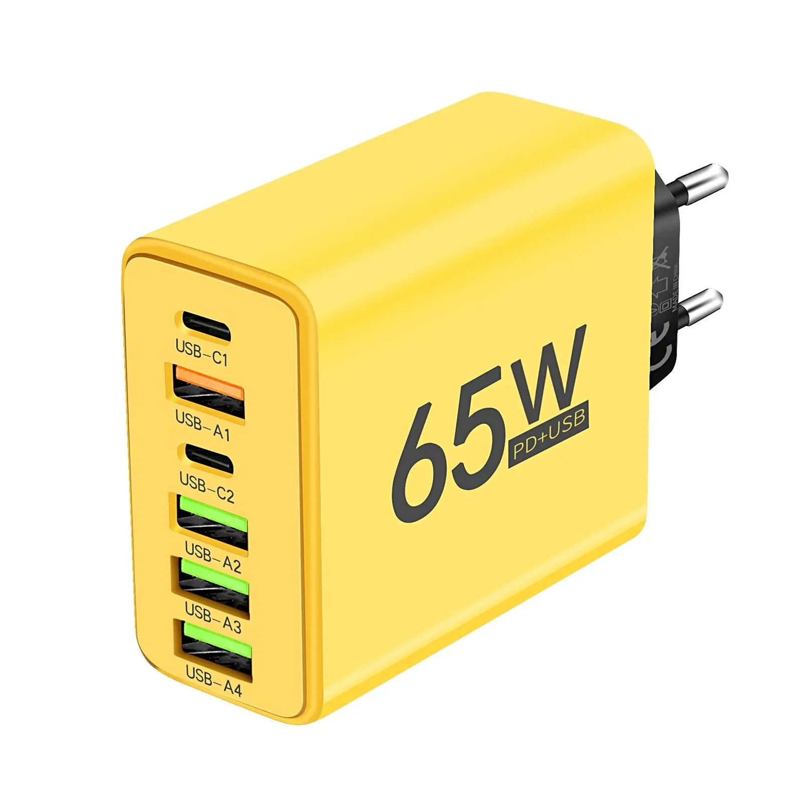 65W USB C Charger 6 Ports Fast Charging Wall Charger