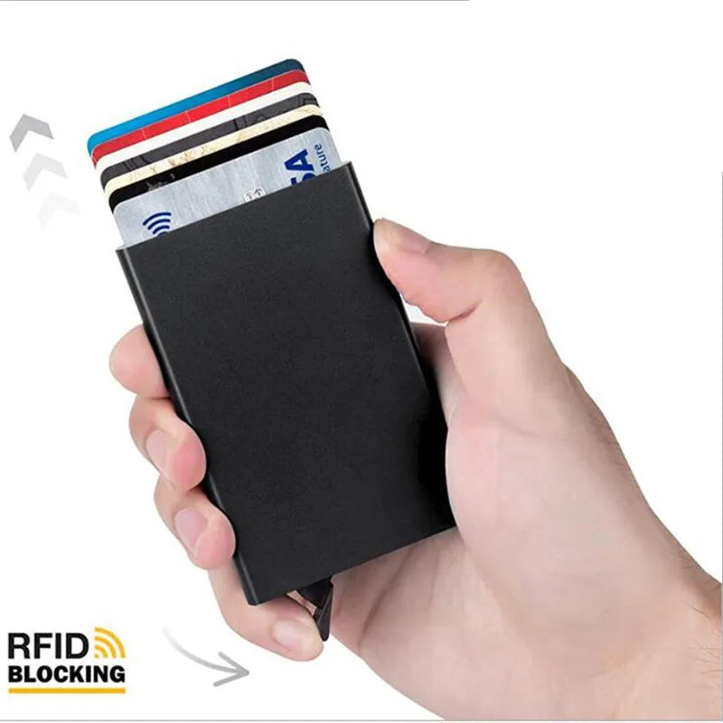 Rfid Smart Wallet Card Holder Metal Thin