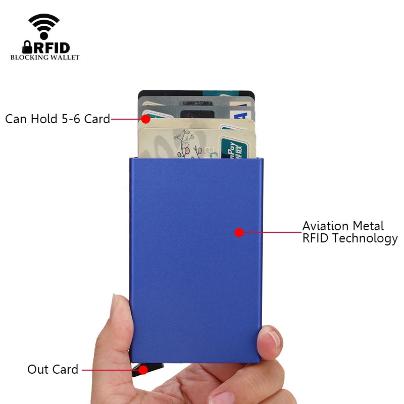 Rfid Smart Wallet Card Holder Metal Thin