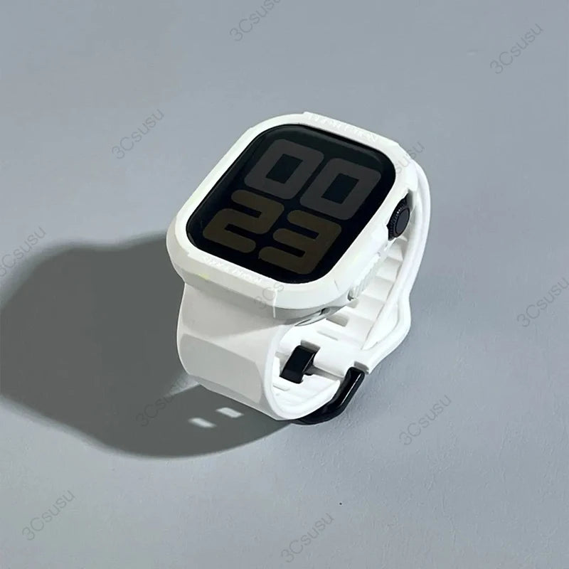 Silicone Case+Strap for Aple Watch Series 9, Iwtch Ultra 2 Series 6 5 4 SE Protective Cover Bracelet TPU Case