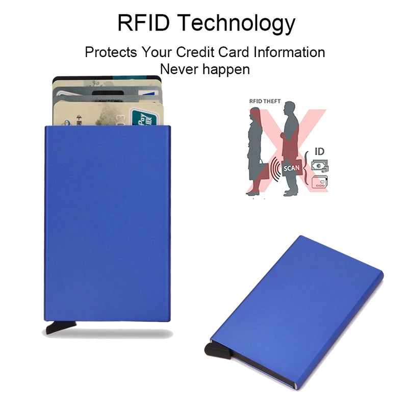 Rfid Smart Wallet Card Holder Metal Thin